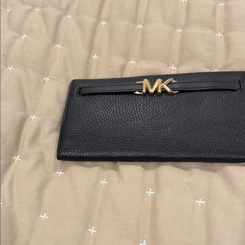 Michael Kors Black Wallet with Gold MK Accent